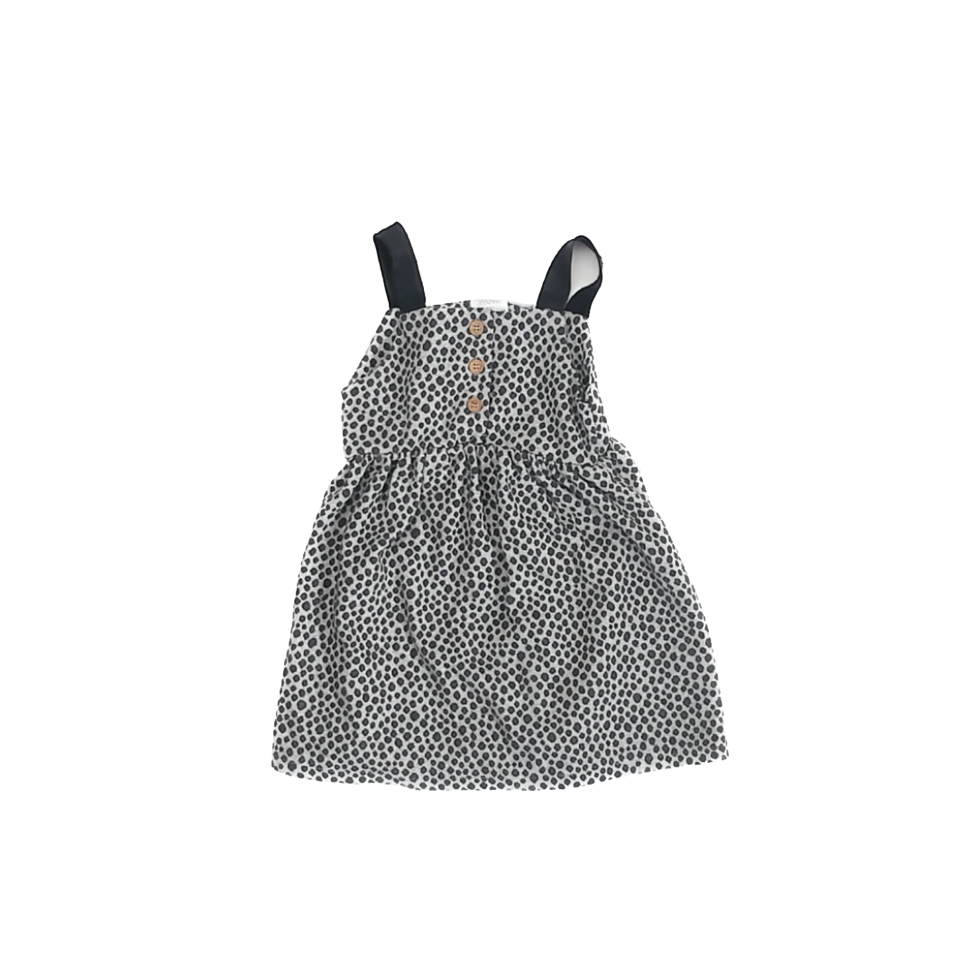 Zara Girls Grey | Black Dress Size: 2-3T Grey | Black
