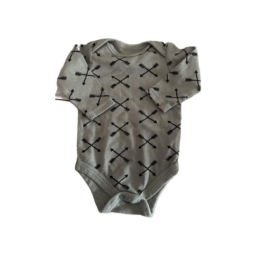 Yoga Sprout Unisex Grey | Black Onesie Size: 0-3 months Grey | Black