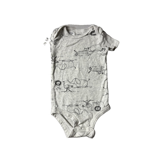 Carters Unisex Grey | Black Onesie Size: 6 months Grey | Black