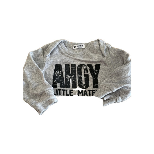 Boys Grey | Black Long Sleeve Shirt Size: 3 months Grey | Black