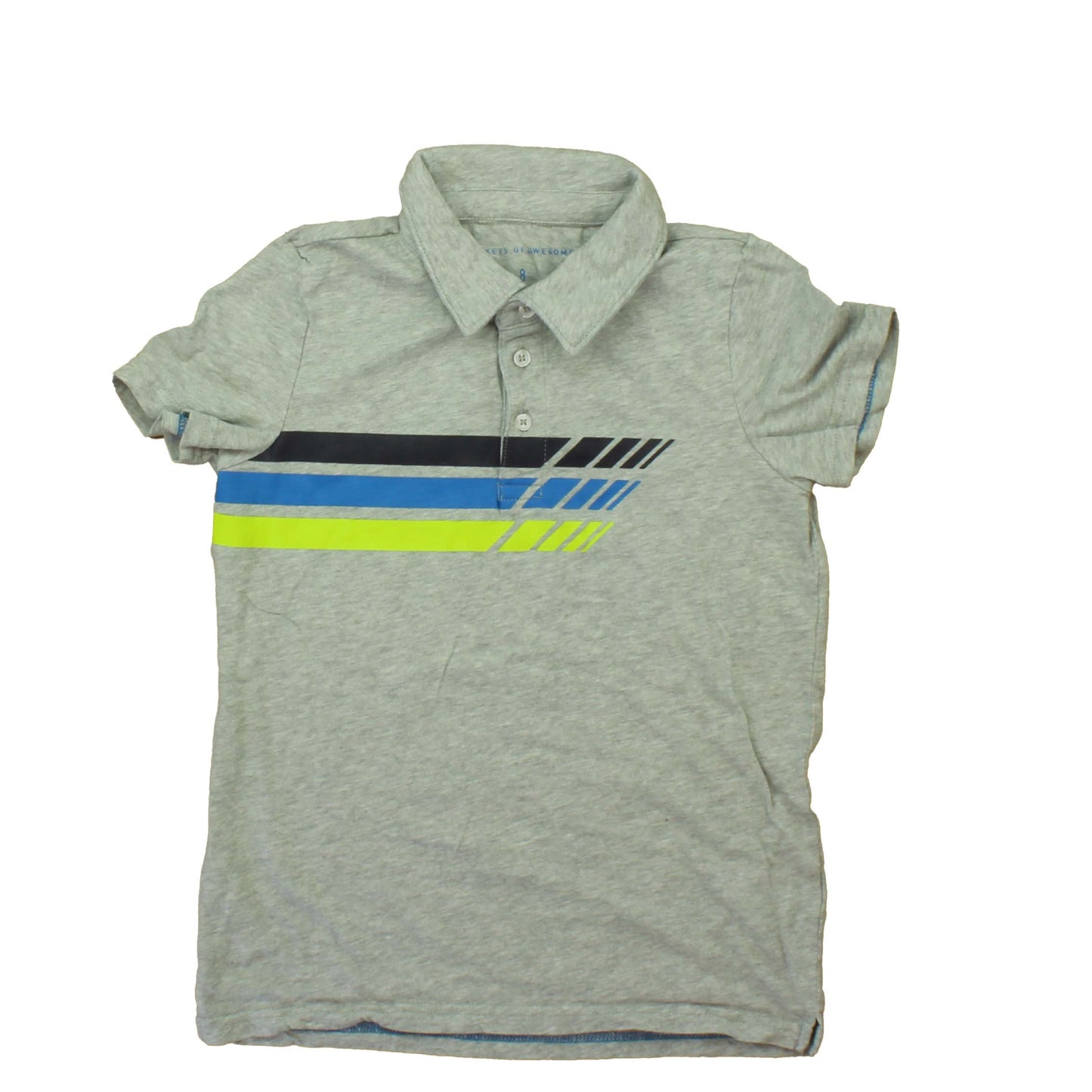 Rockets Of Awesome Boys Grey | Blue | Black | Green Polo Shirt Size: 8 Years