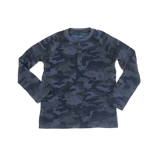 Rockets Of Awesome Boys Grey | Blue Camo Long Sleeve T-Shirt Size: 10-12 Years Grey | Blue Camo