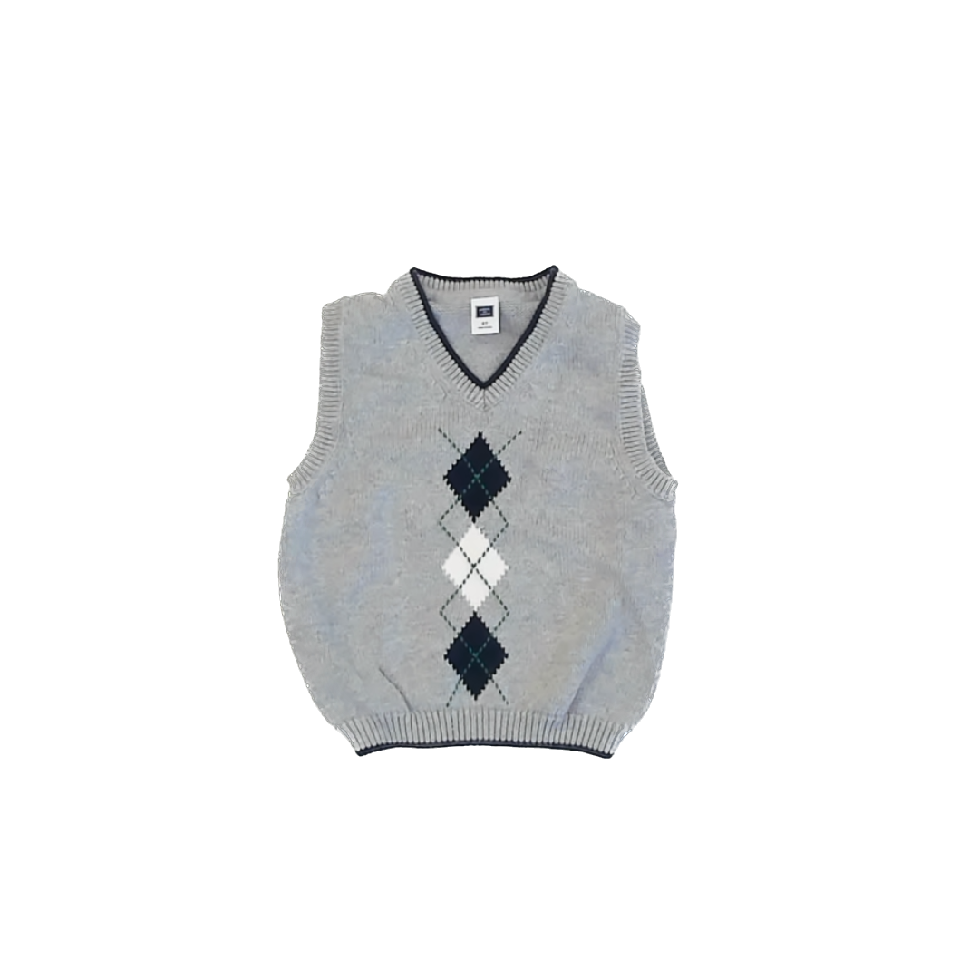 Janie and Jack Boys Grey | Blue | Green Sweater Vest Size: 2T Grey | Blue | Green