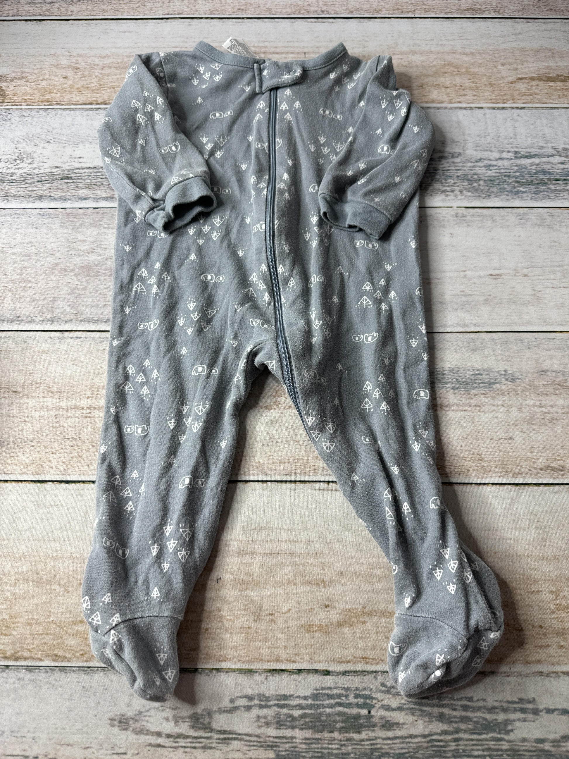 Gerber organic Boys Grey | Blue | Pattern Pajamas Size: 6-9 months Grey | Blue | Pattern