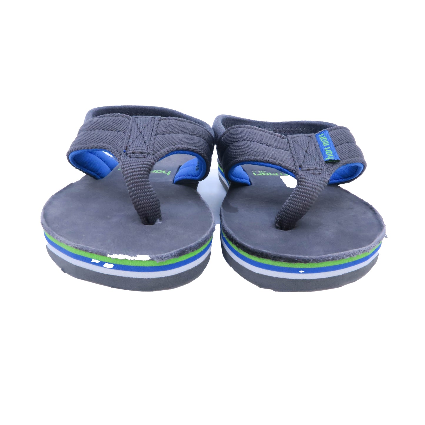 Hari Mari Boys Grey | Blue Flip Flops Size: 5 Toddler Grey | Blue