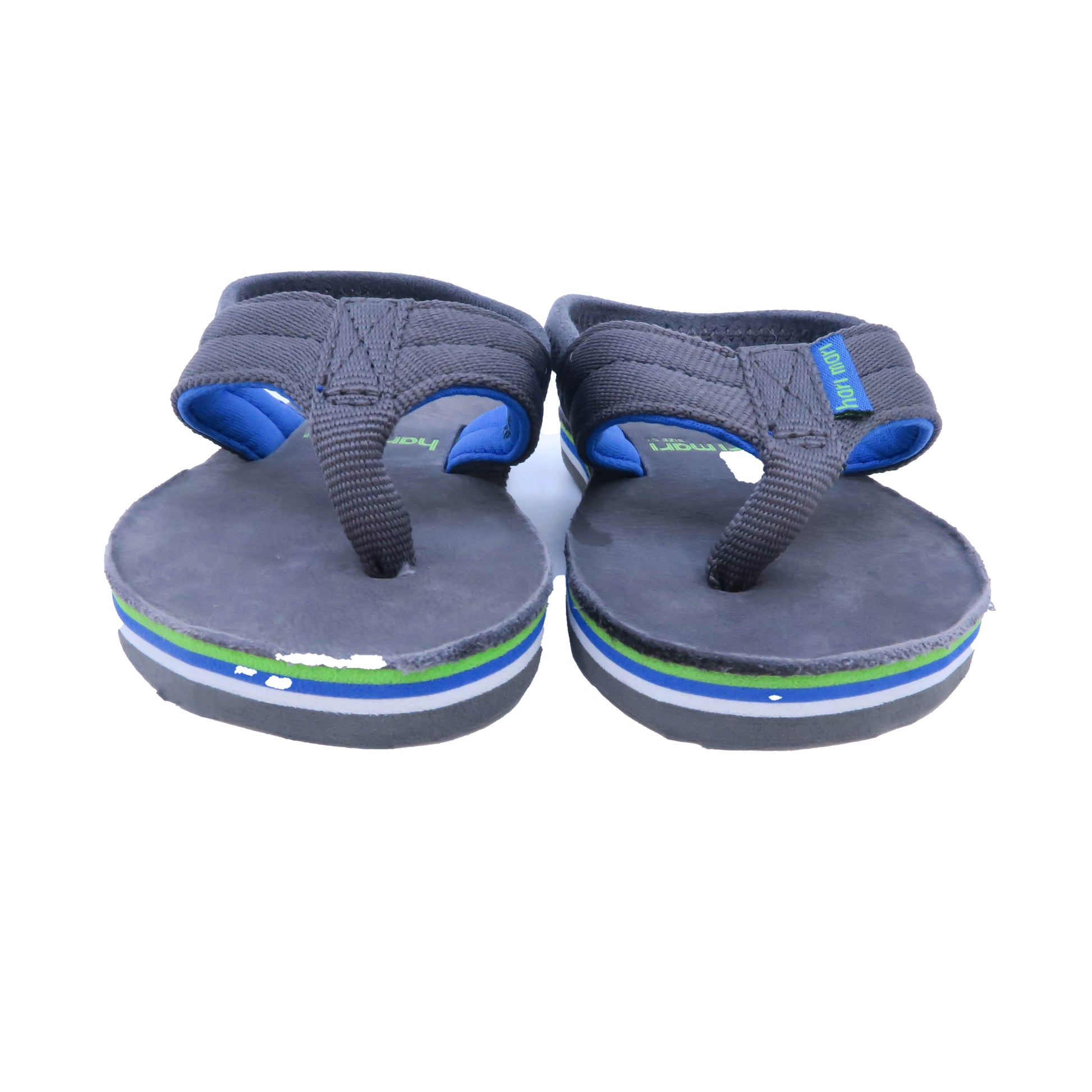 Hari Mari Boys Grey | Blue Flip Flops Size: 5 Toddler Grey | Blue
