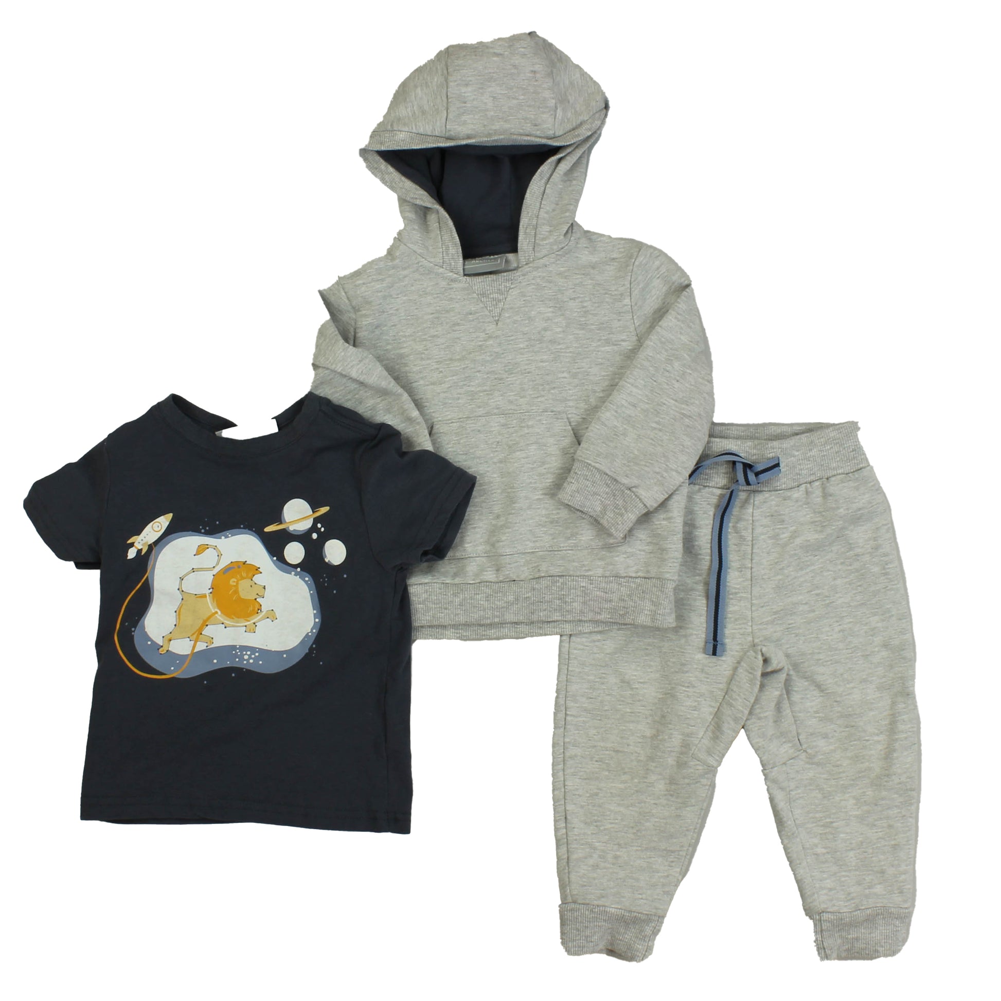 Jarvis Archer Boys Grey | Blue Apparel Sets Size: 12 Months Grey | Blue