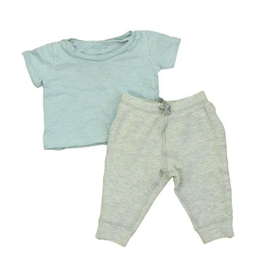 Maison Me Boys Grey | Blue Apparel Sets Size: 0-3 Months