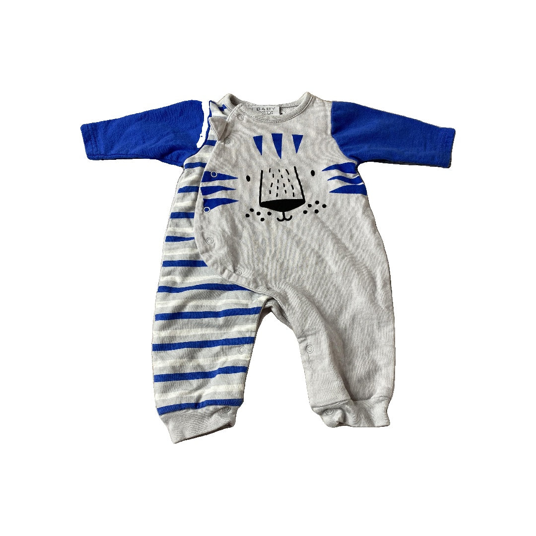 Bon bebe Boys Grey | Blue Long Sleeve Outfit Size: 0-3 months Grey | Blue