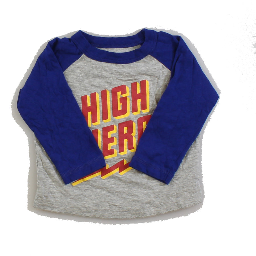 Peek Boys Grey | Blue Long Sleeve T-Shirt Size: 6-12 Months Grey | Blue
