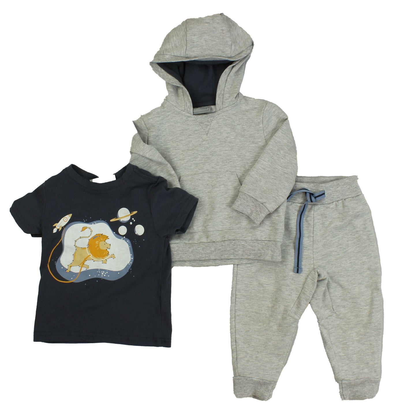 Jarvis Archer Boys Grey | Blue Apparel Sets Size: 12 Months Grey | Blue