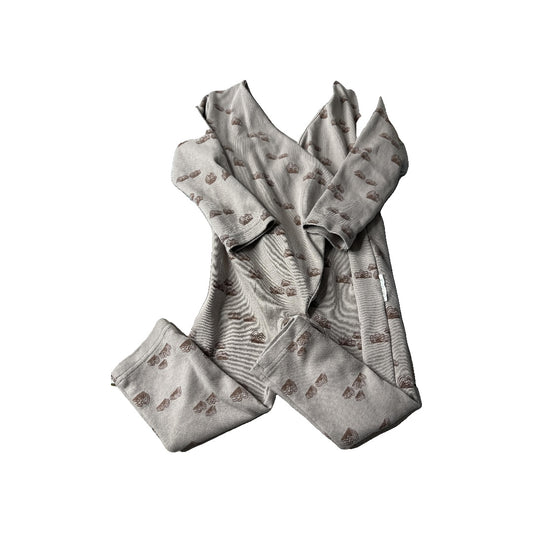 Bebenca Unisex Grey | Brown | Graphic Long Sleeve Outfit Size: 18-24 months Grey | Brown | Graphic