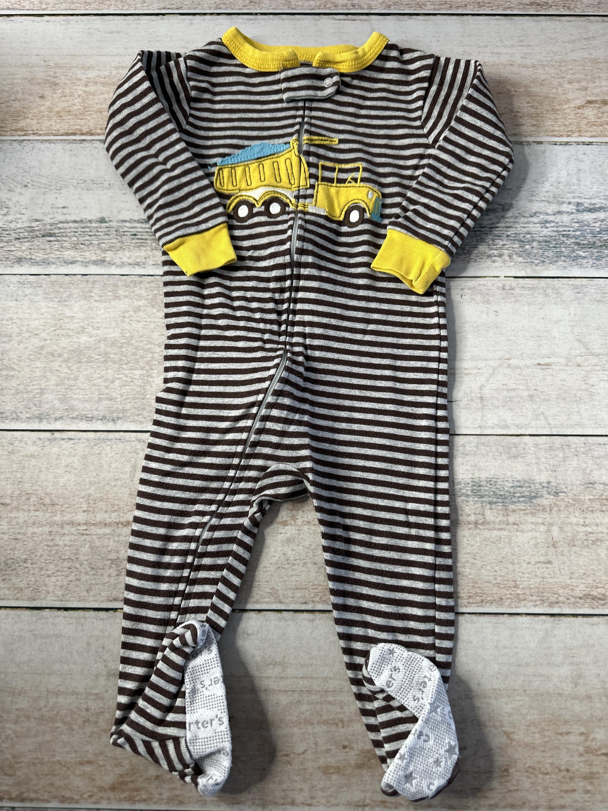 Carters Boys Grey | Brown Pajamas Size: 12 months Grey | Brown