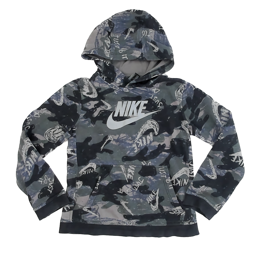 Nike Boys Grey Camo Hoodie Size: YLG (14-16 Years) Grey Camo