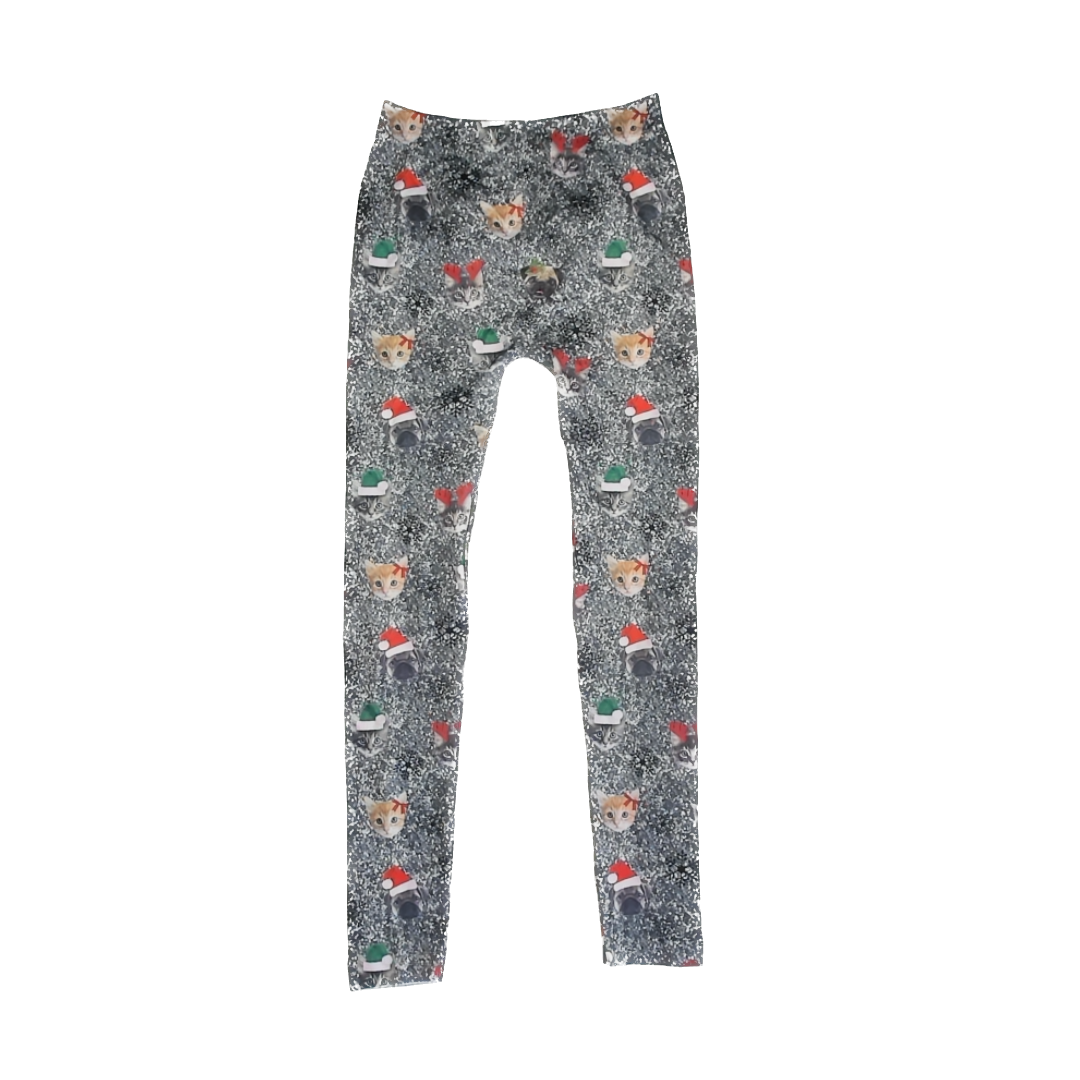 Unknown Girls Grey | Cats Leggings Size: S/M Grey | Cats