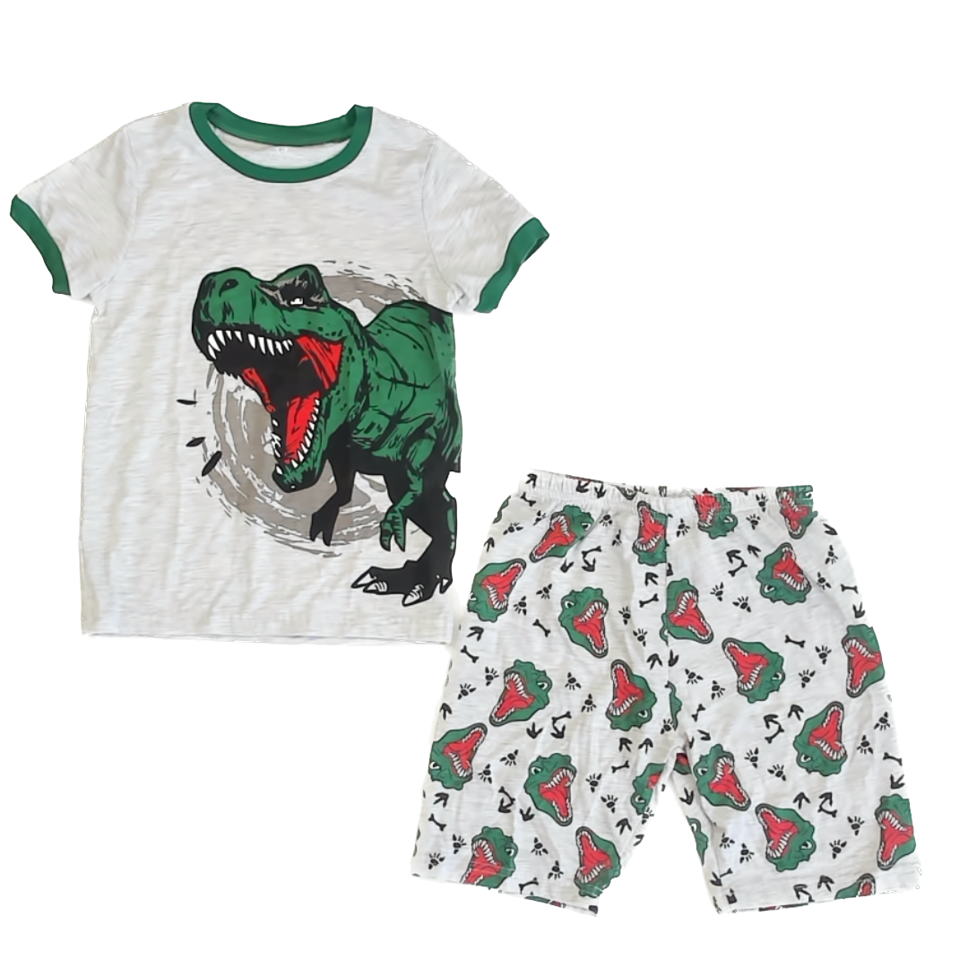 Unknown Boys Grey | Dino 2-piece Pajamas Size: 6 Years Grey | Dino