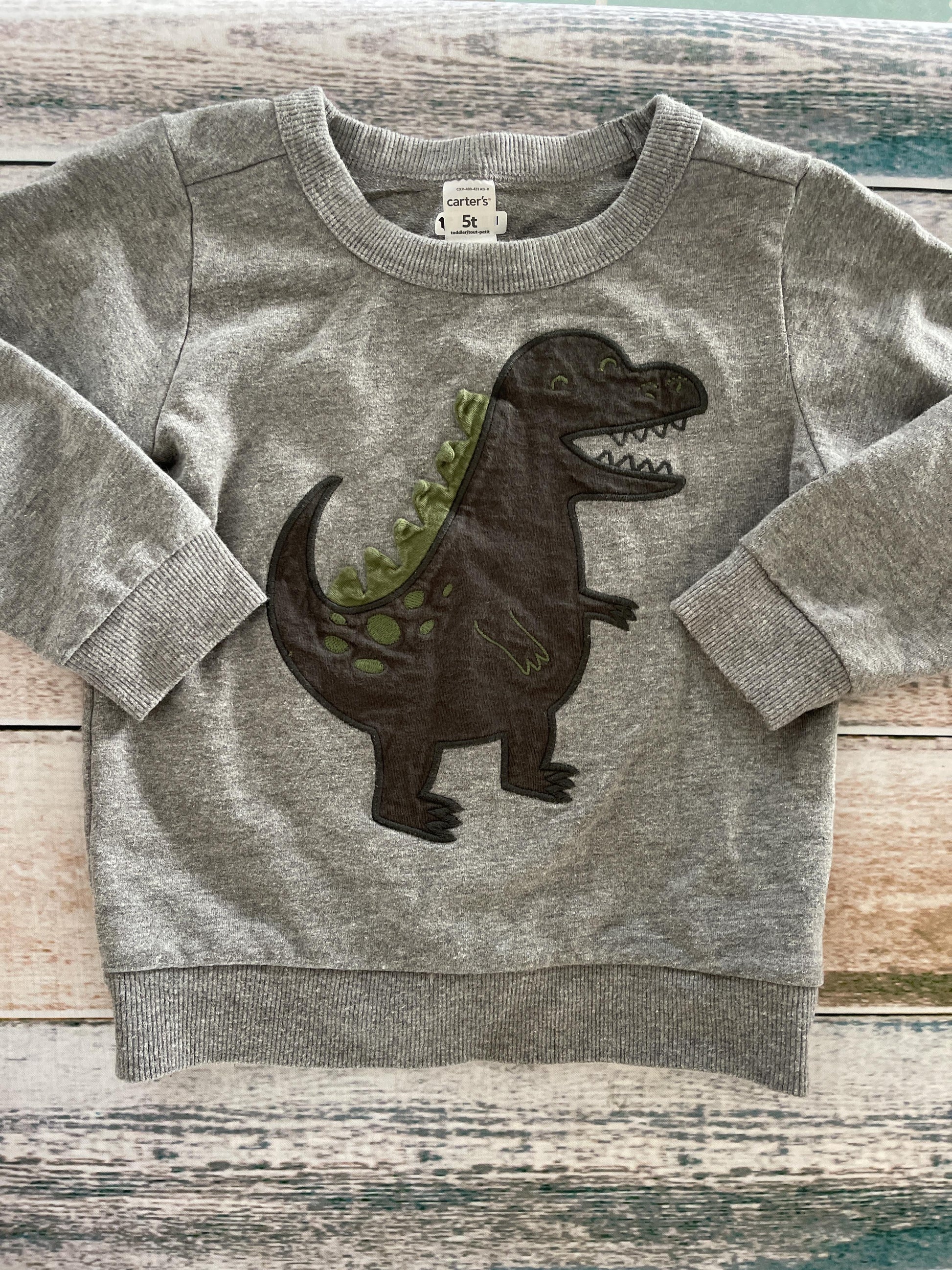 Carters Boys Grey | dinosaur feet Sweater Size: 5 Grey | dinosaur feet