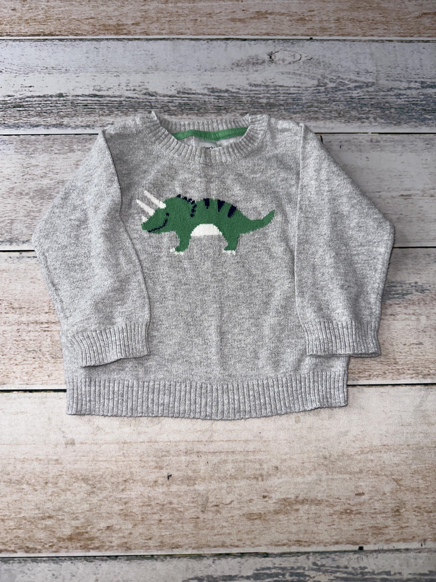 Carters Boys Grey | Dinosaur Sweater Size: 6 months Grey | Dinosaur
