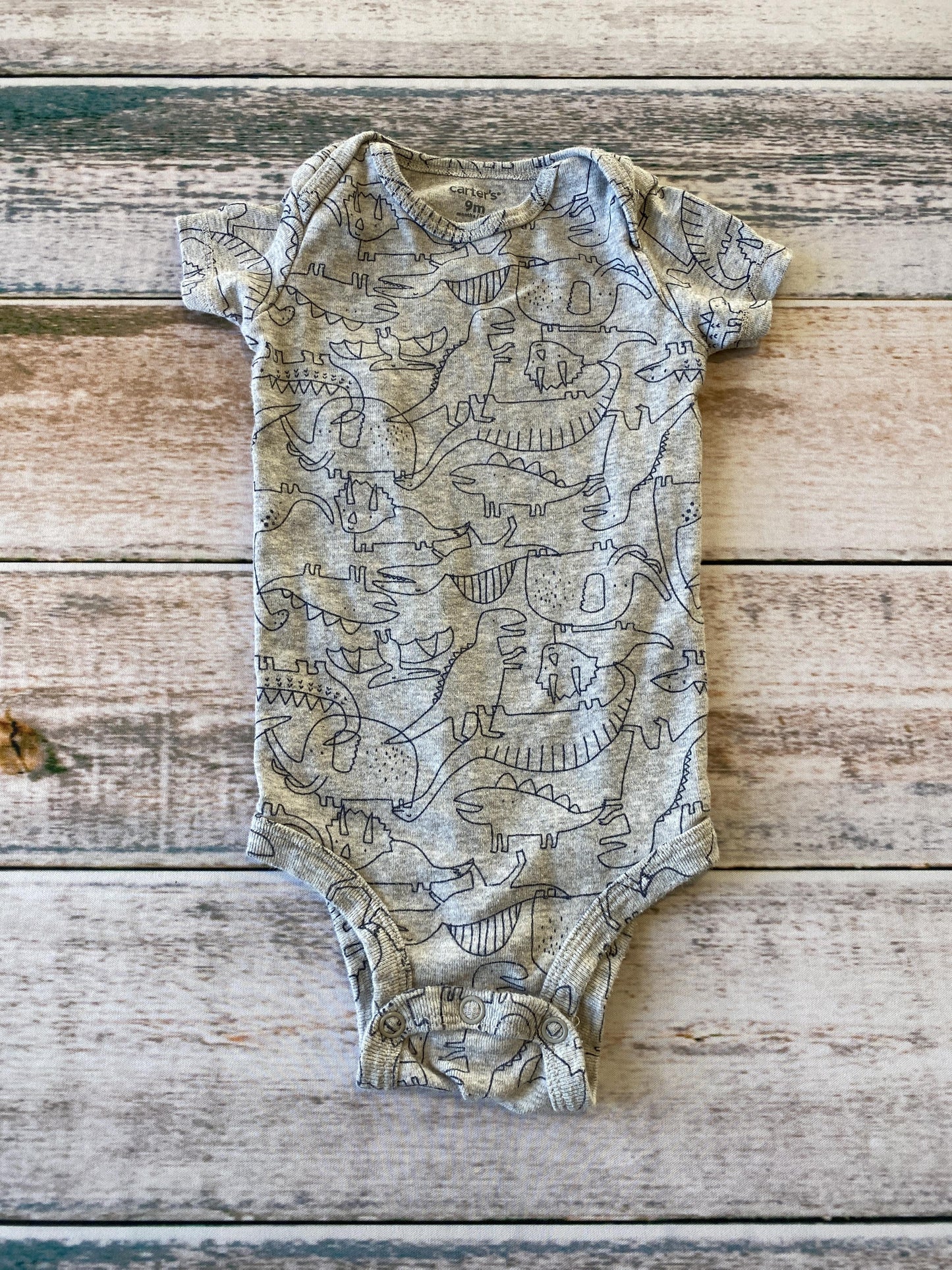 Carters Boys Grey | Dinosaur Onesie Size: 9 months Grey | Dinosaur