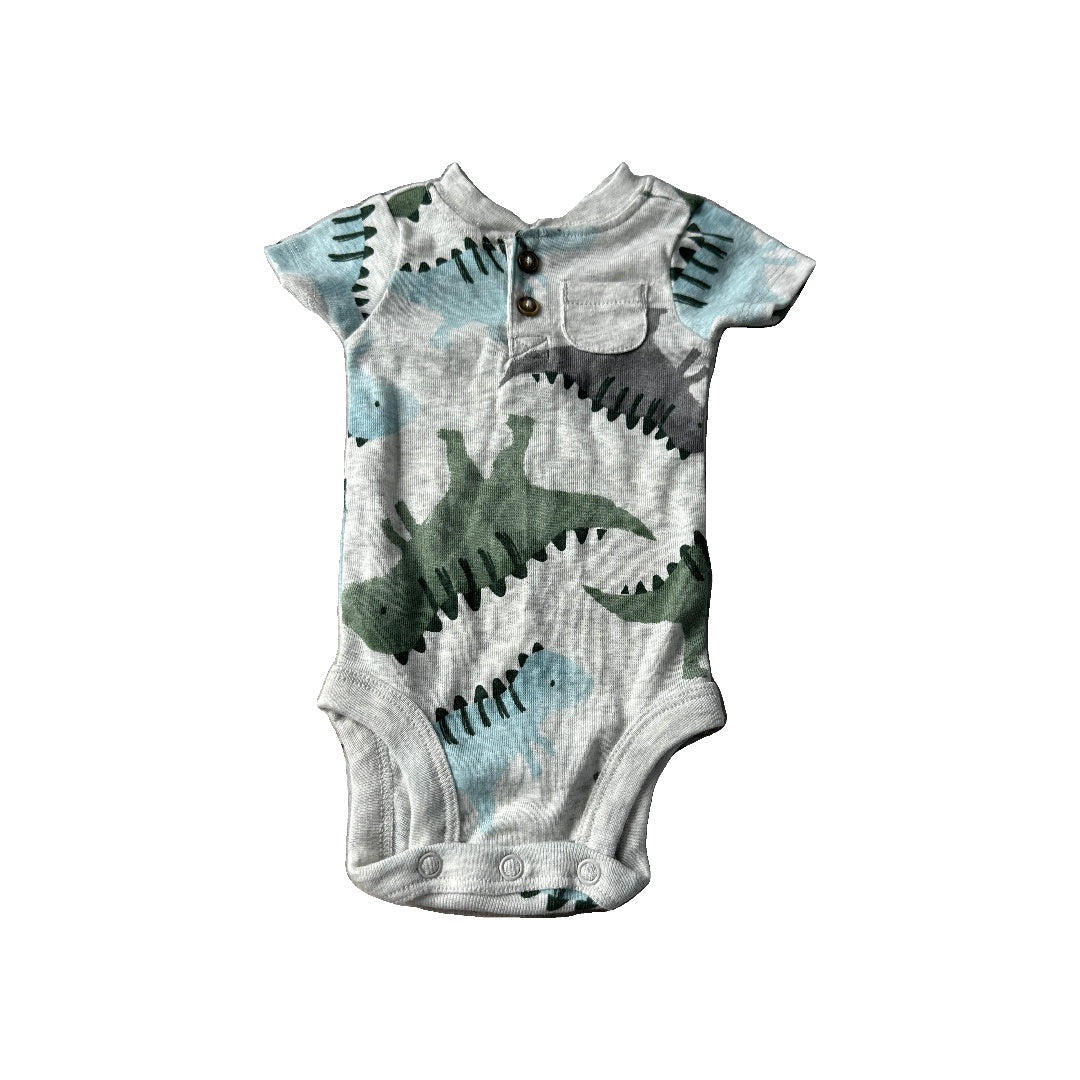 Carters Boys Grey | Dinosaur Onesie Size: Newborn Grey | Dinosaur
