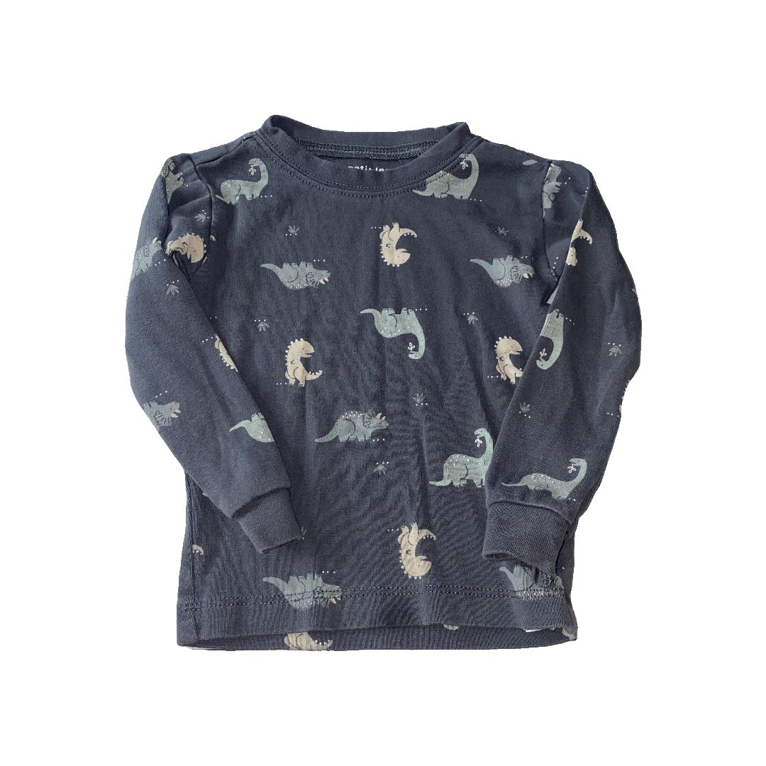 Petit Lemi Boys Grey | Dinosaur Pajamas Size: 12 months Grey | Dinosaur
