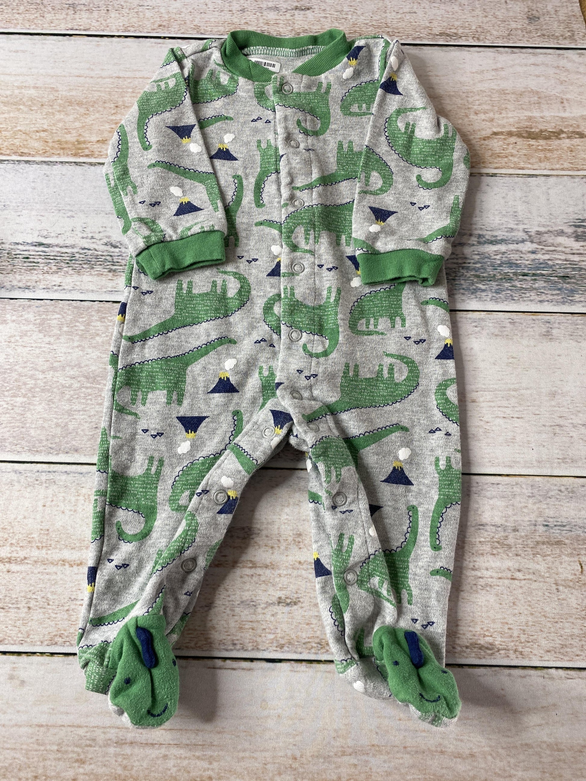 Carters Boys Grey | Dinosaur Pajamas Size: 6 months Grey | Dinosaur