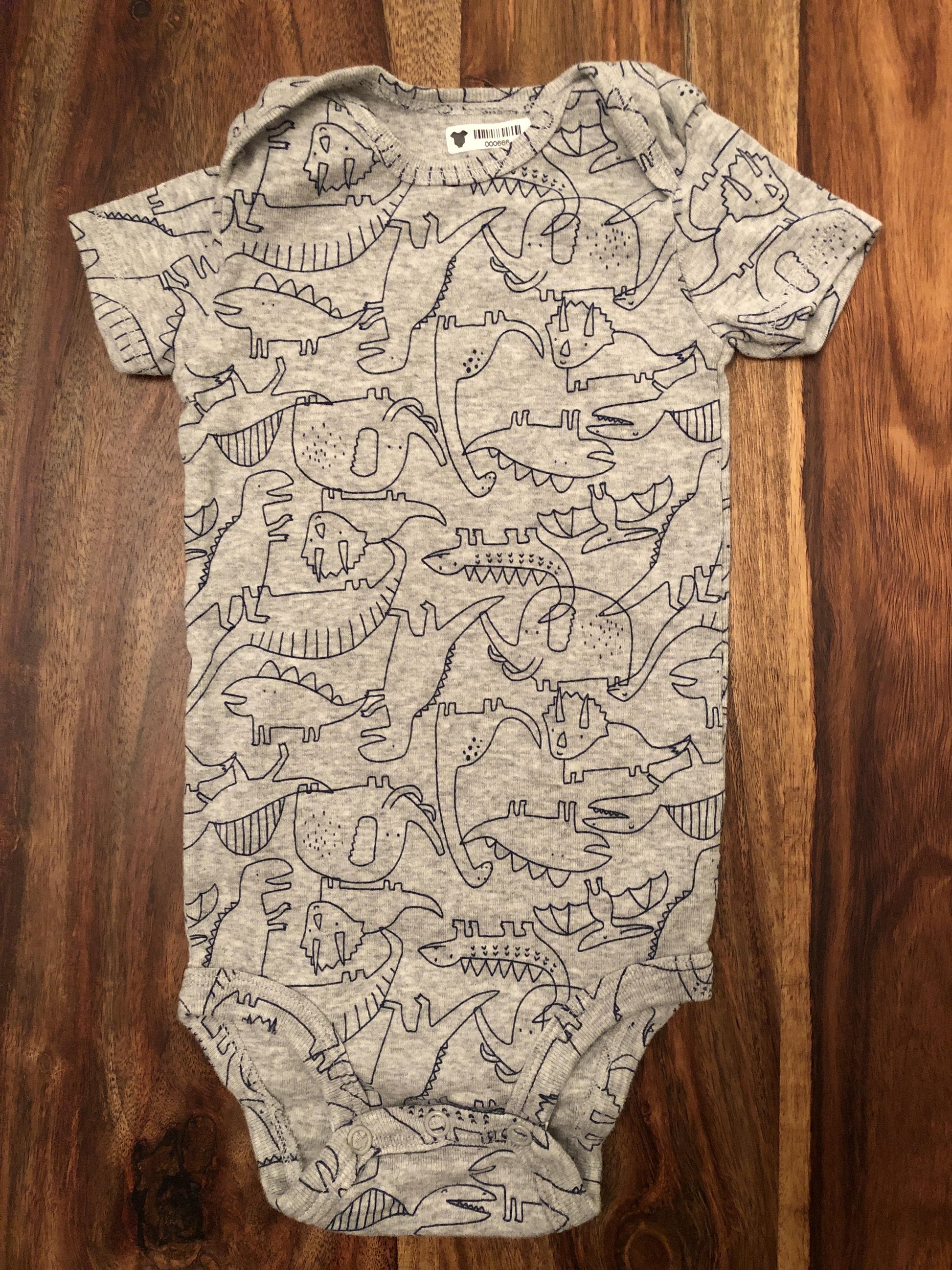 Carters Boys Grey | Dinosaur Onesie Size: 12 months Grey | Dinosaur