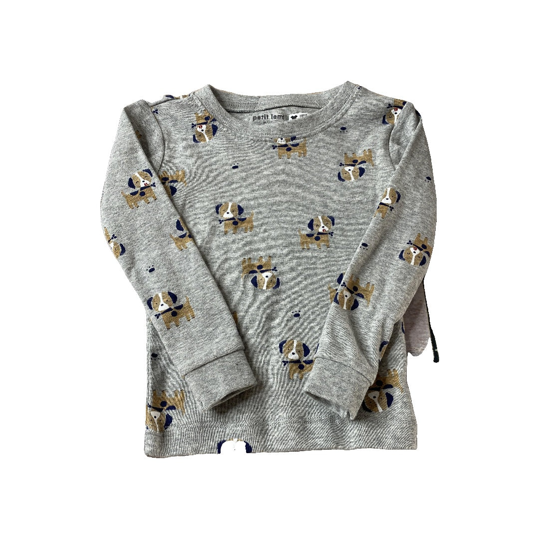 Petit Lemi Boys Grey | Dogs Pajamas Size: 18 months Grey | Dogs