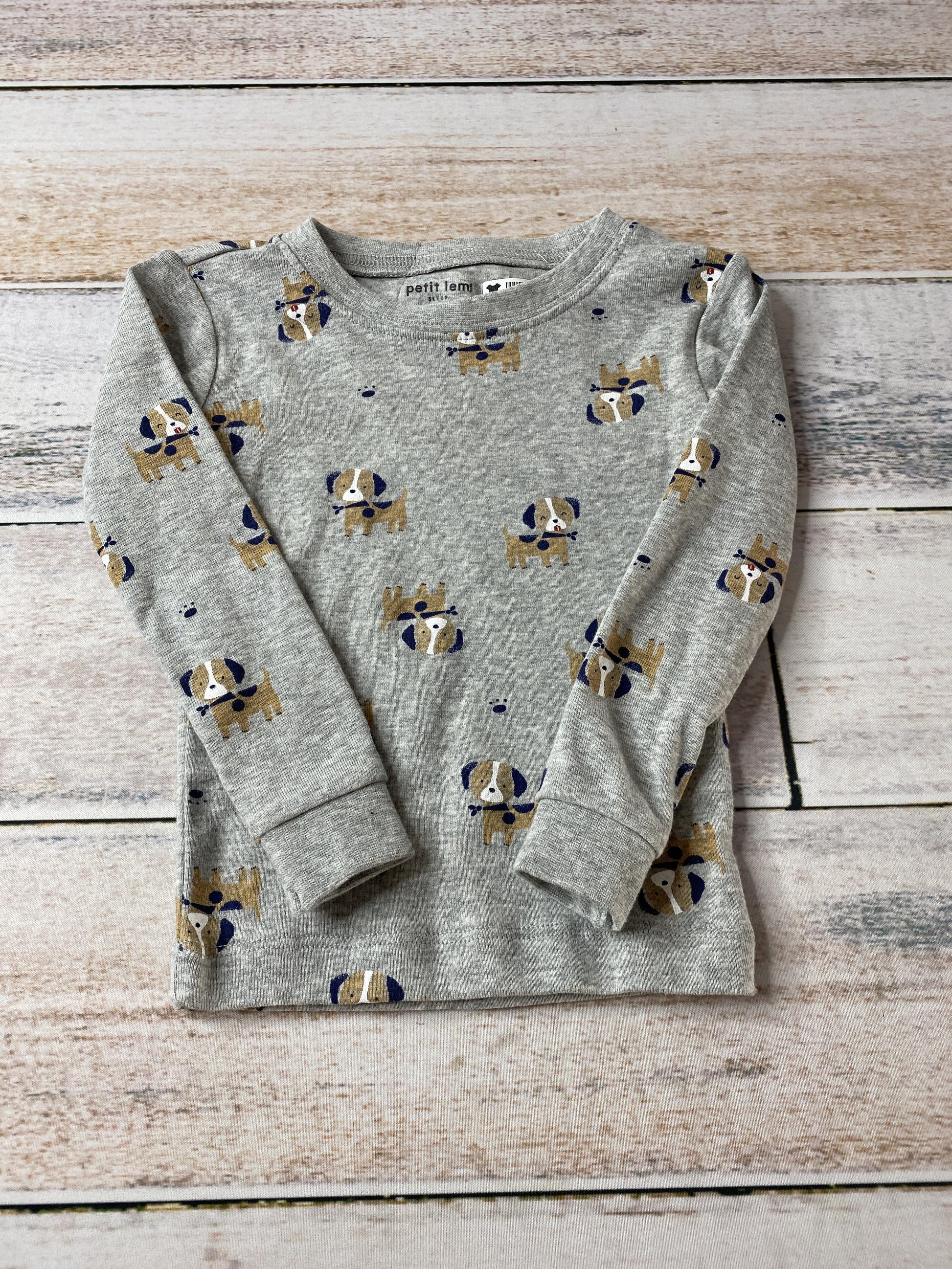 Petit Lemi Boys Grey | Dogs Pajamas Size: 18 months Grey | Dogs