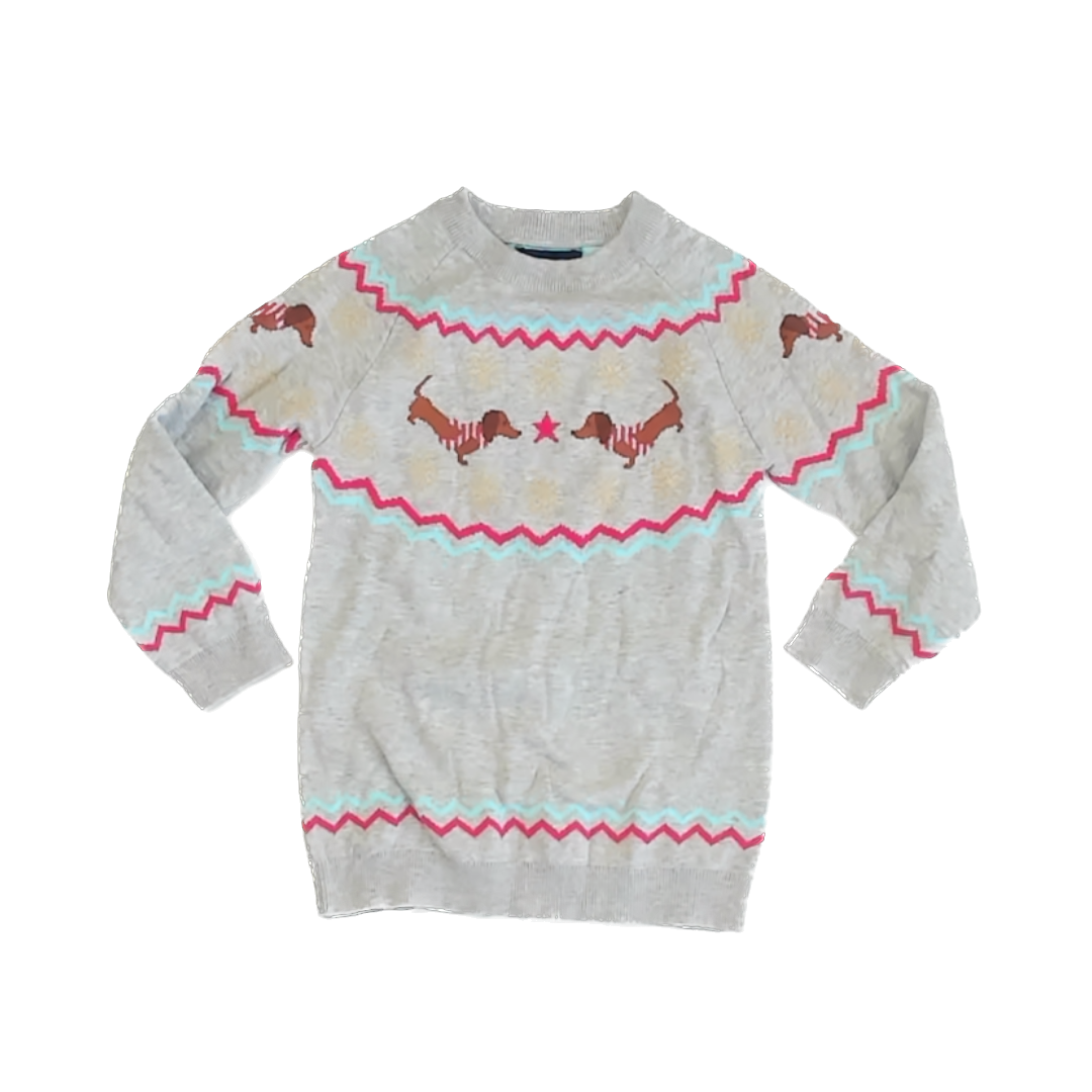 Andy & Evan Girls Grey Dogs Sweater Size: 4T Grey Dogs