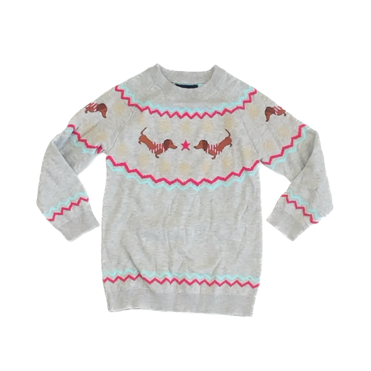 Andy & Evan Girls Grey Dogs Sweater Size: 4T Grey Dogs