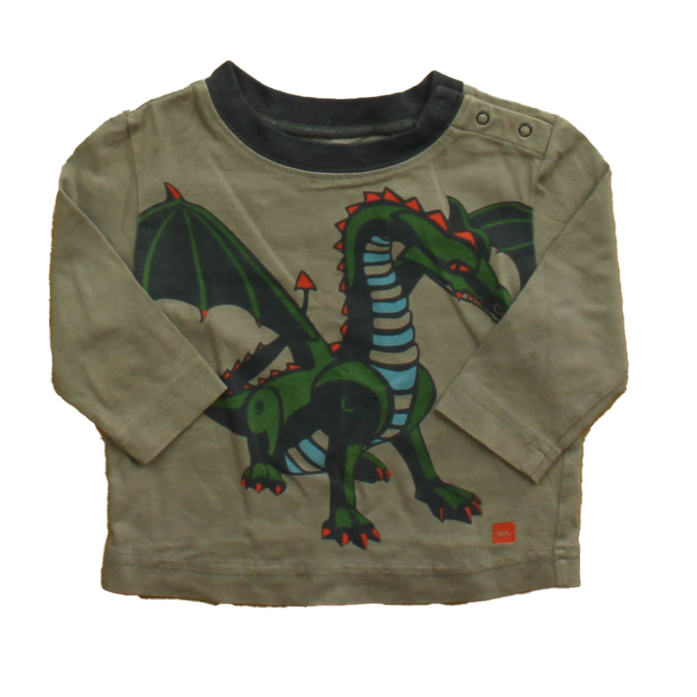 Tea Boys Grey Dragon Long Sleeve T-Shirt Size: 6-12 Months