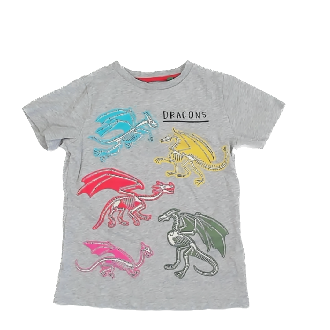 Mini Boden Boys Grey | Dragons T-Shirt Size: 7-8 Years Grey | Dragons