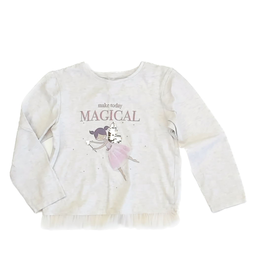 Nut Girls Grey | Fairy Long Sleeve Shirt Size: 5-6 Years Grey | Fairy