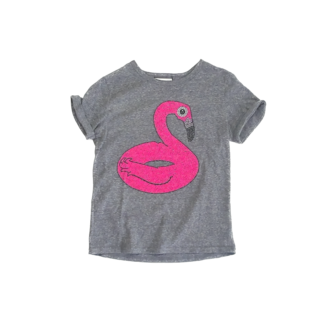 Butter Girls Grey Flamingo T-Shirt Size: 10-12 Years Grey Flamingo