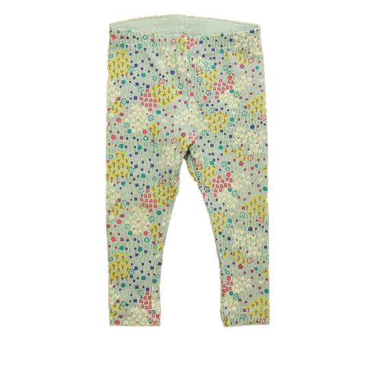 Tea Girls Grey Floral Leggings Size: 6-9 Months