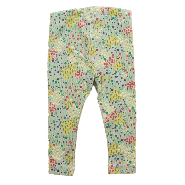 Tea Girls Grey Floral Leggings Size: 6-9 Months