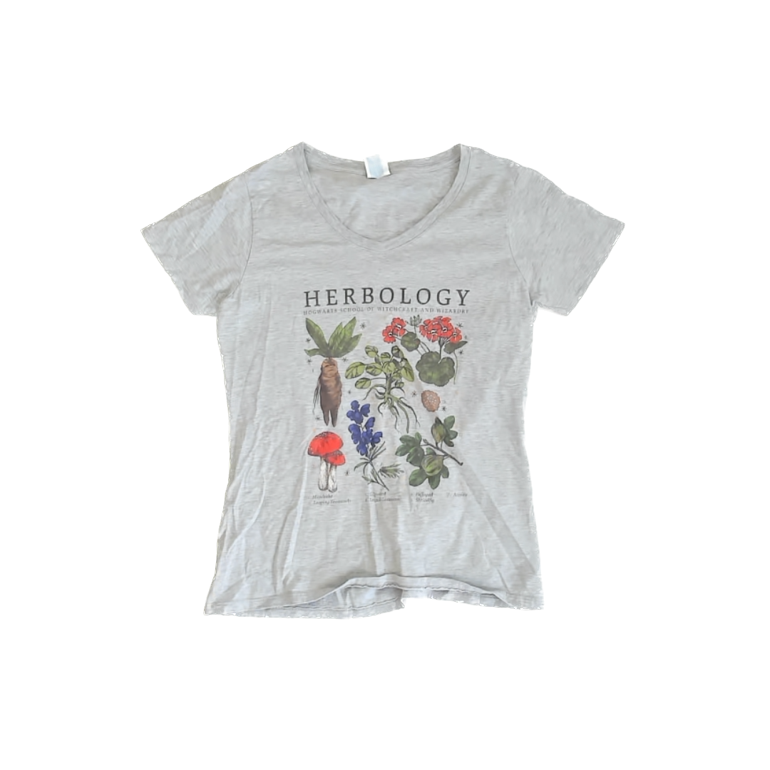 Harry Potter Girls Grey | Floral T-Shirt Size: Adult M Grey | Floral