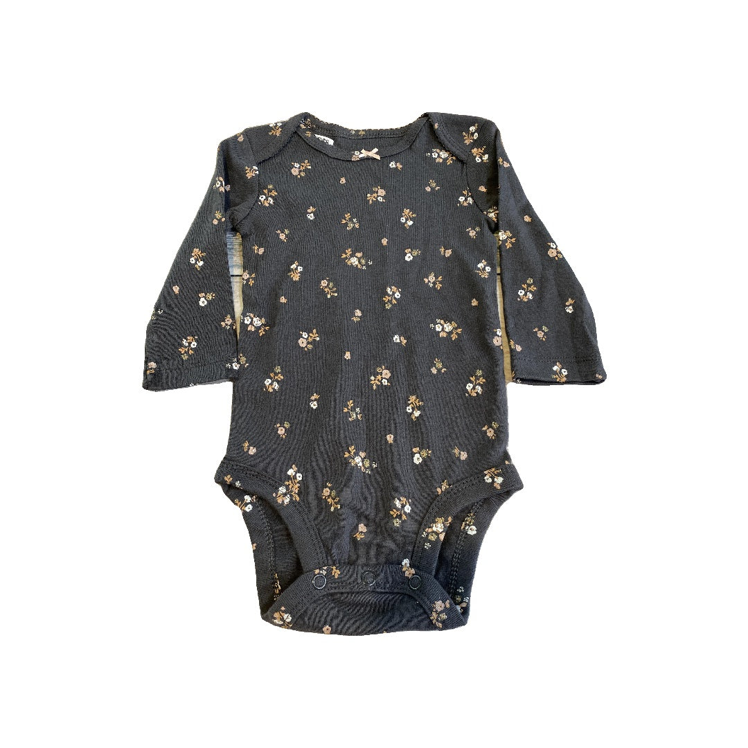 Carters Girls Grey | Flowers Onesie Size: 6 months Grey | Flowers