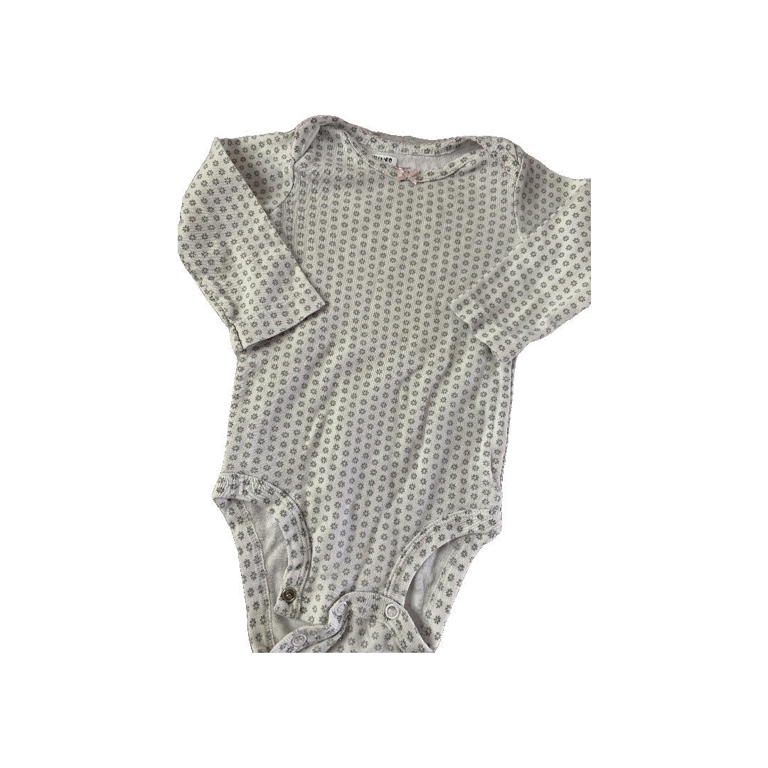 Girls Grey | Flowers Onesie Size: 12 months Grey | Flowers