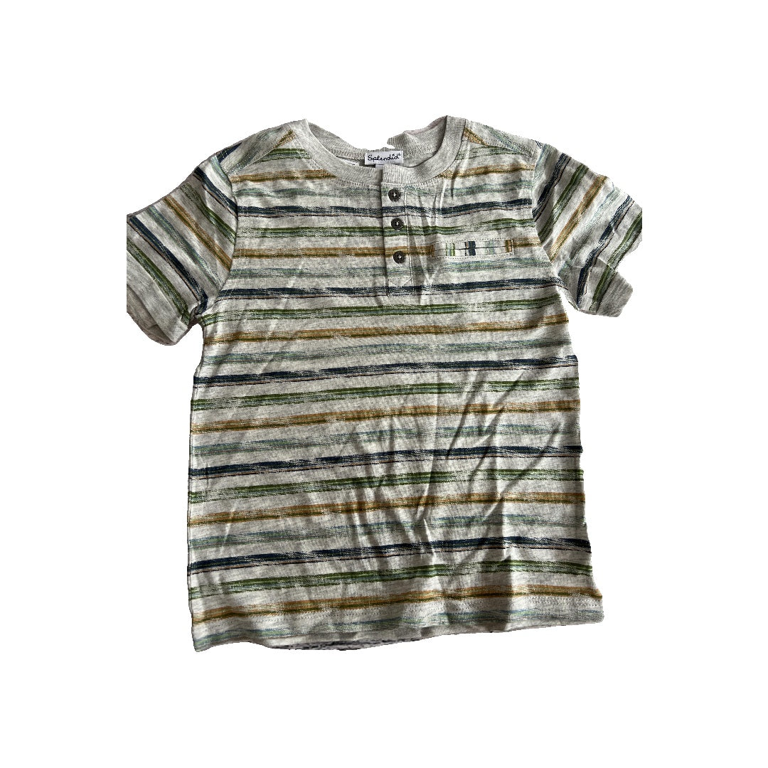 Splendid Boys Grey | Forest Green | Stripe T-Shirt Size: 5 Grey | Forest Green | Stripe