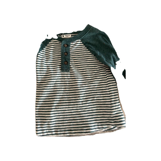 Cat & Jack Boys Grey | Forest Green | Striped Long Sleeve T-Shirt Size: 12 months Grey | Forest Green | Striped