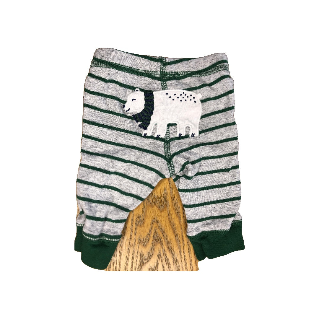 Carters Boys Grey | Forest Green | Striped Pants Size: Newborn Grey | Forest Green | Striped