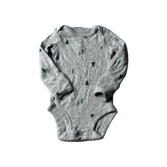 Carters Unisex Grey | Forest Green Onesie Size: Newborn Grey | Forest Green