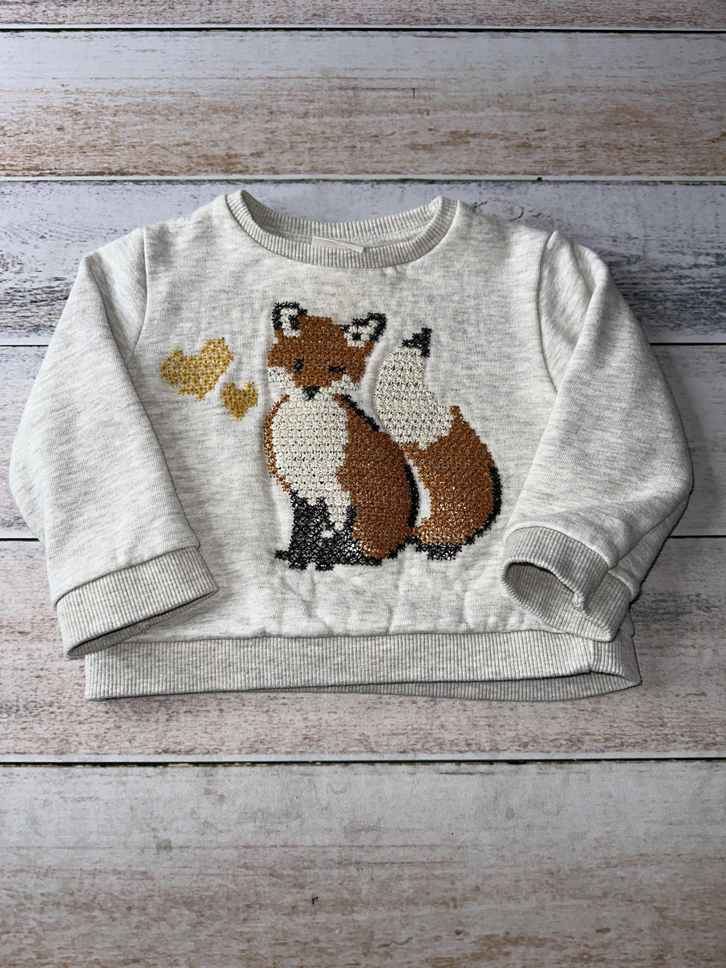 Zara Girls Grey | Fox Sweater Size: 18-24 months Grey | Fox