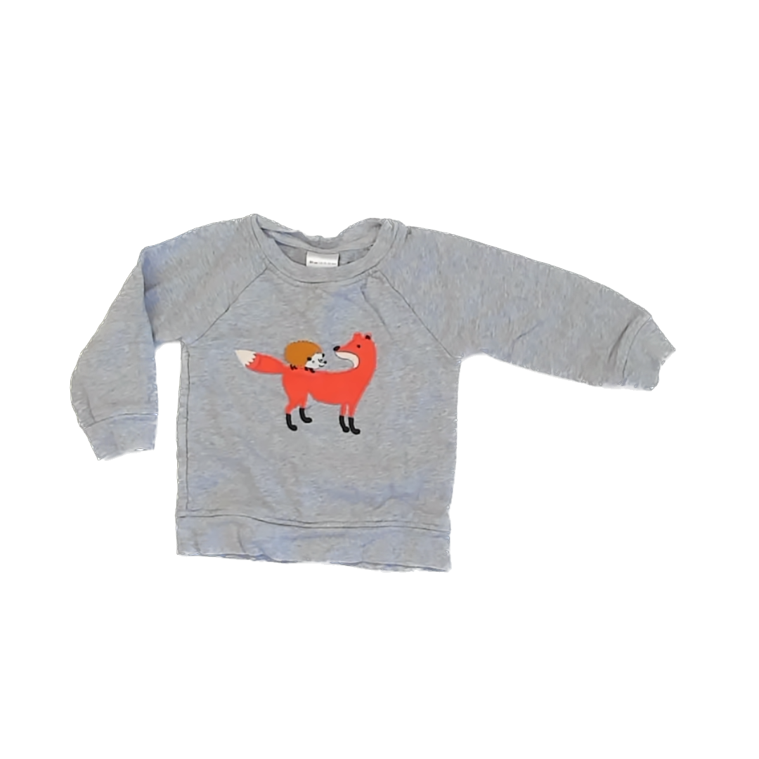 Hanna Andersson Unisex Grey | Fox Sweatshirt Size: 18-24 Months Grey | Fox