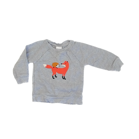 Hanna Andersson Unisex Grey | Fox Sweatshirt Size: 18-24 Months Grey | Fox