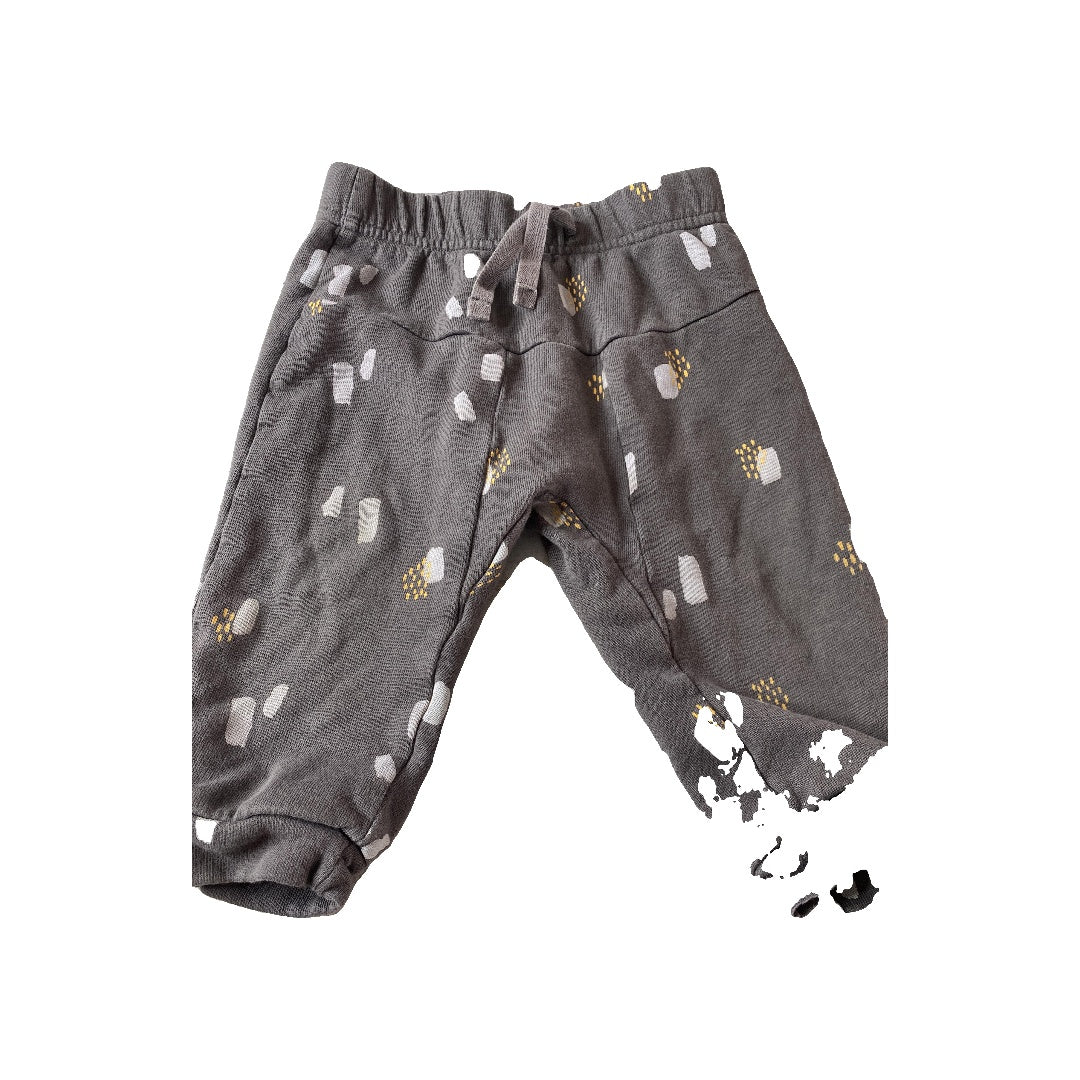 Oliver & Rain Unisex Grey | Geometric Pants Size: 12 months Grey | Geometric