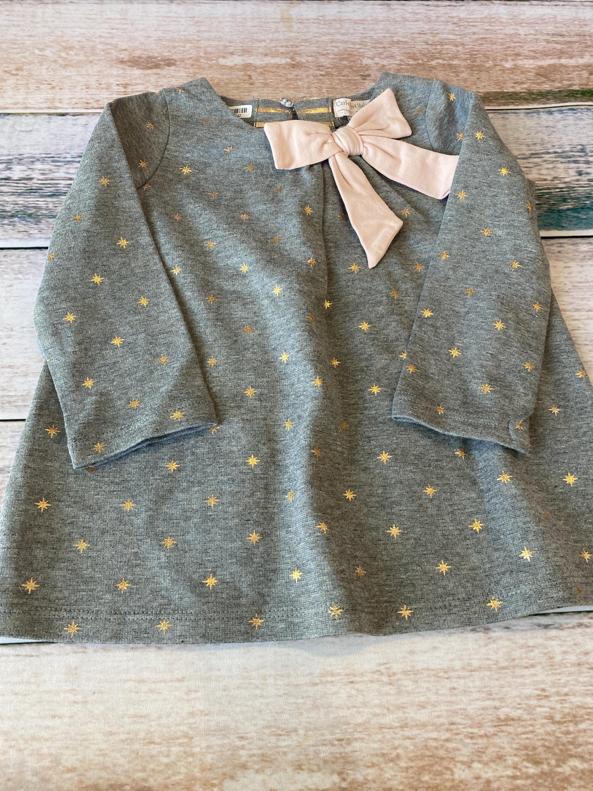 Catherine Malandrino Girls Grey | Gold | Stars Dress Size: 18 months Grey | Gold | Stars