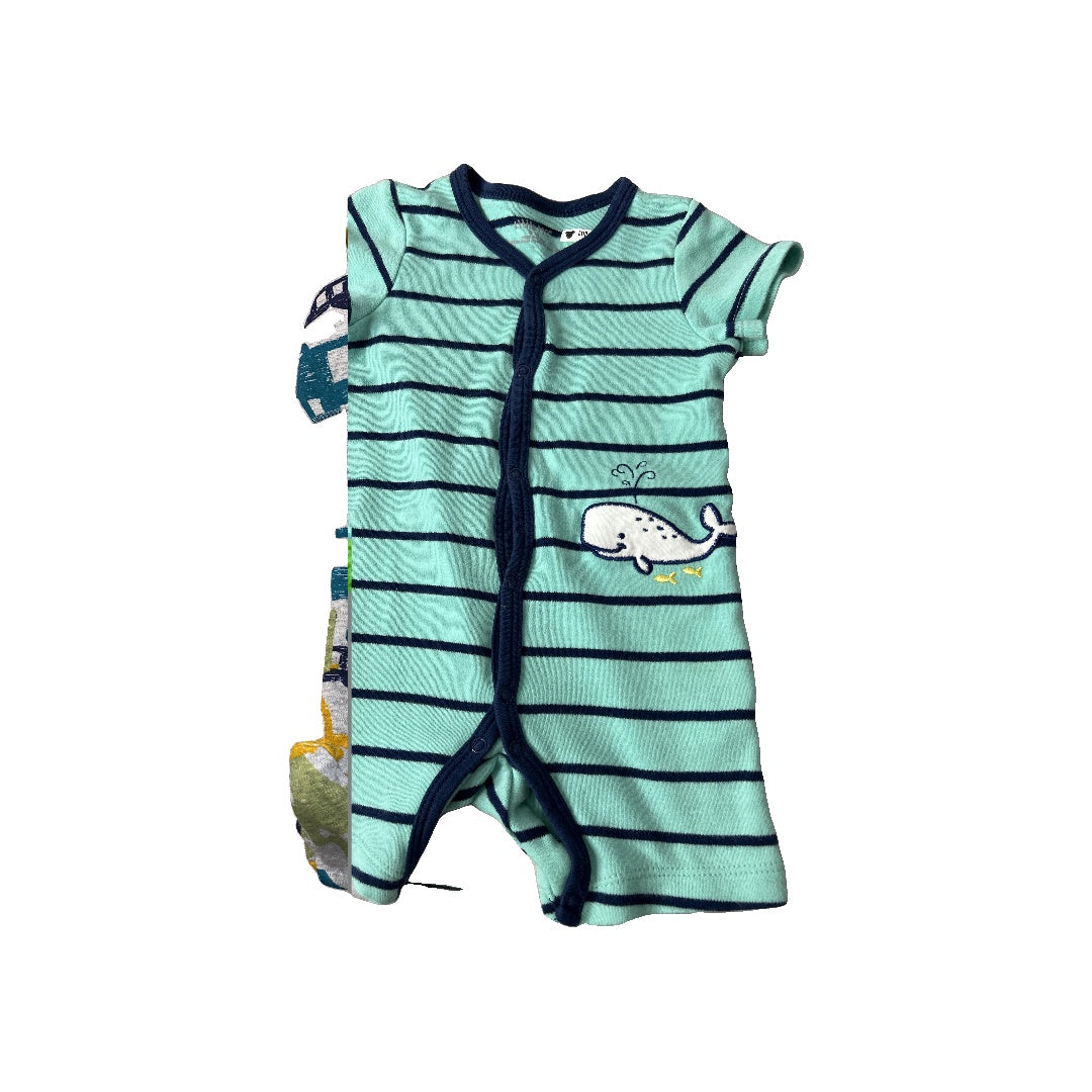 Carters Boys Grey | green | Brown | Blue Pajamas Size: 3 months Grey | green | Brown | Blue